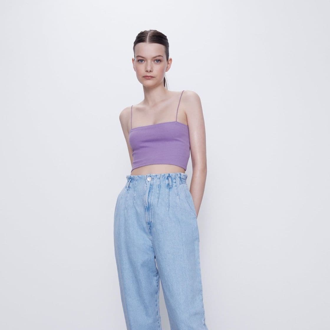 Fashion CROP TOP DE ALÇAS { MALVA} | ZARA International 