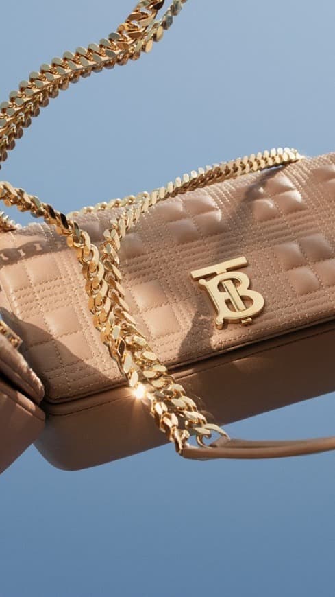 Fashion Burberry Bolsa Lola acolchoada em pele de cordeiro - Pequena