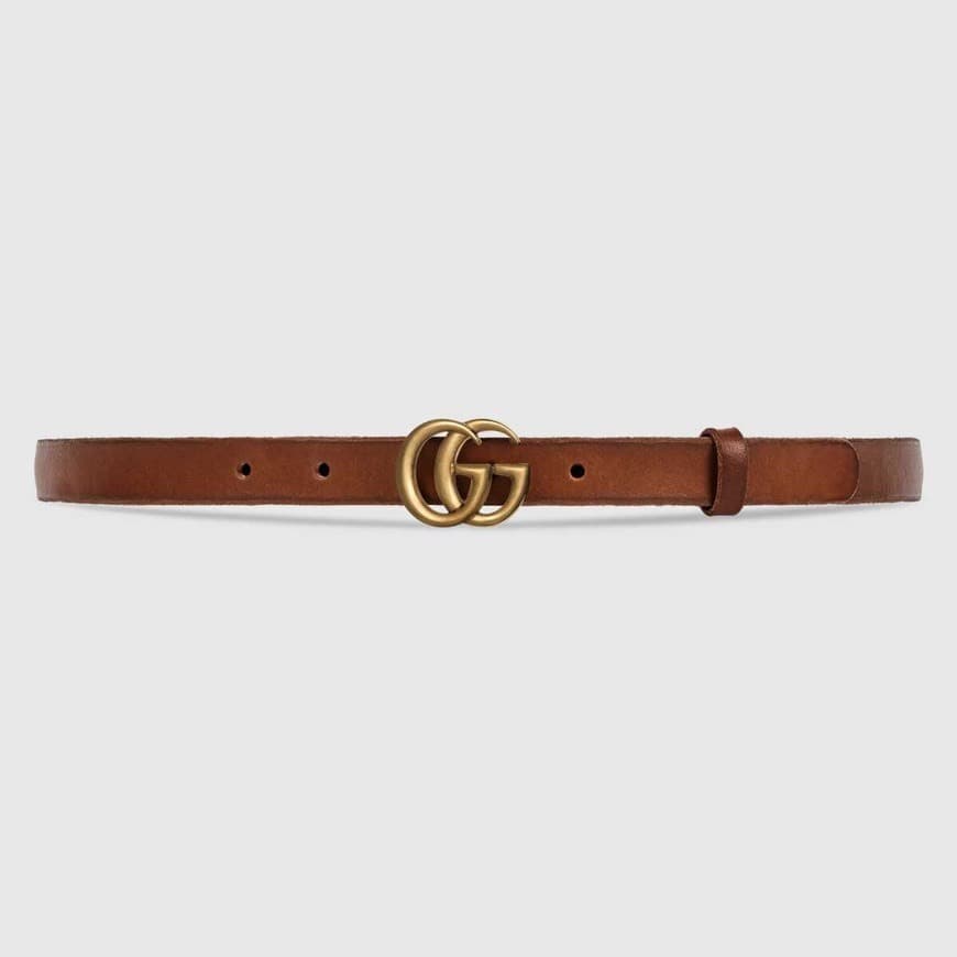 Fashion Leather belt with Double G buckle | GUCCI