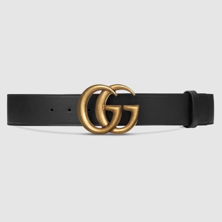 Moda GUCCI Leather belt with Double G buckle