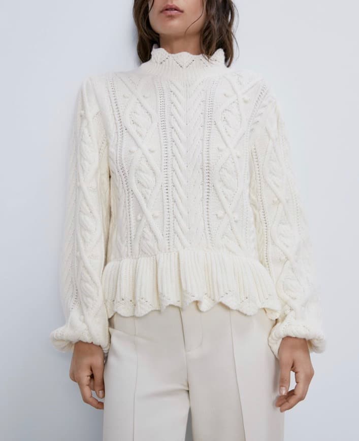 Moda Sweater malha de cabo