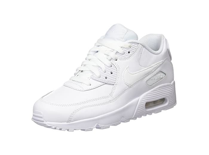 Fashion Nike Air MAX 90 Leather, Zapatillas para Niños, Blanco