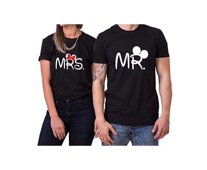 Fashion Mister Misses Partnerlook Camiseta de los Pares Dulce para Parejas como Regalos,