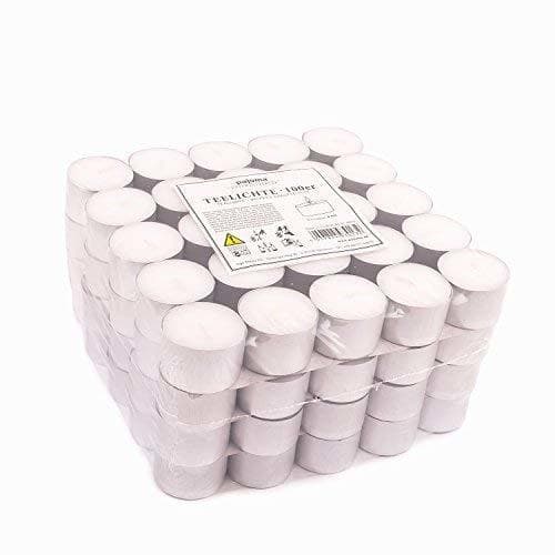 Home Pajoma - Velas de té blancas sin aroma, 100 unidades, 3,8 cm,