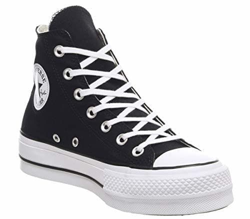 Fashion Converse Chuck Taylor CTAS Lift Hi, Zapatillas para Mujer, Negro