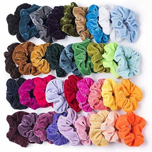 Beauty 36 Piezas para el Cabello Scrunchies Velvet Elástico Bandas para el Cabello