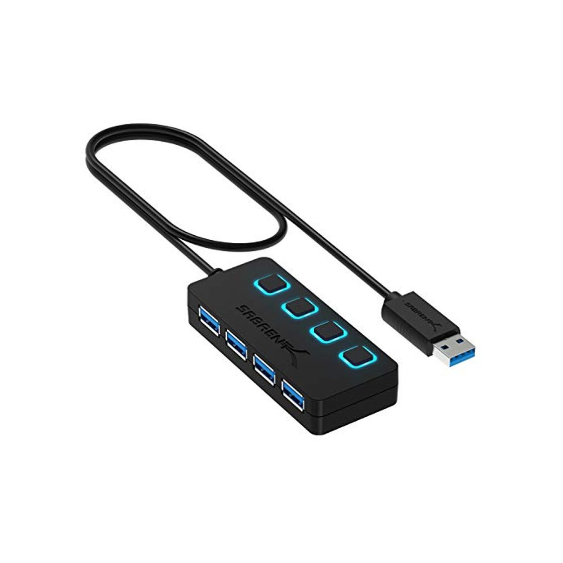 Electrónica Sabrent Concentrador USB 3.0 con 4 Puertos con interruptores de alimentación Individuales