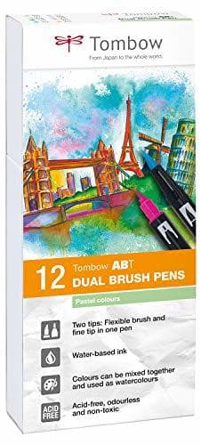 Electronic Tombow ABT-12P-2 Fiber Pen Dual Brush Pen con dos puntas Juego de