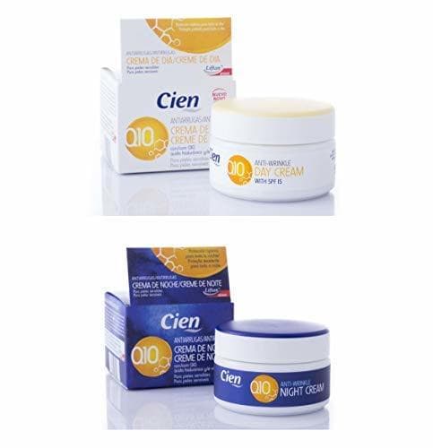 Beauty :Set de 2 Cremas Cien Q10 Antiarrugas Noche y Día con Vitamina