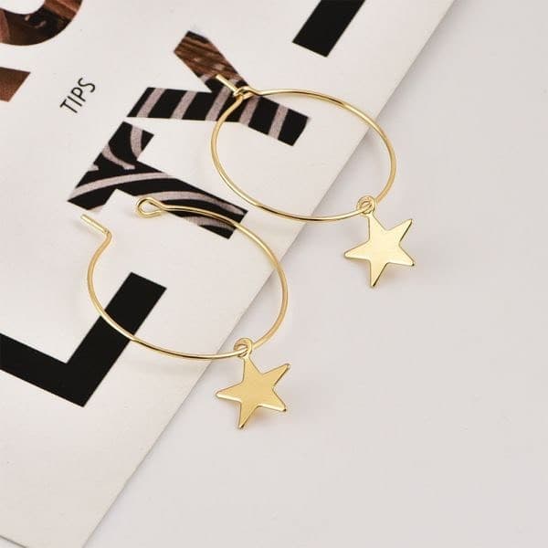 Product Aros oro estrellas 