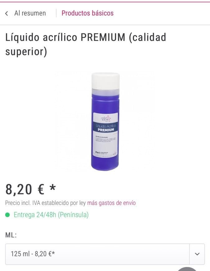 Product Líquido para acrílico 