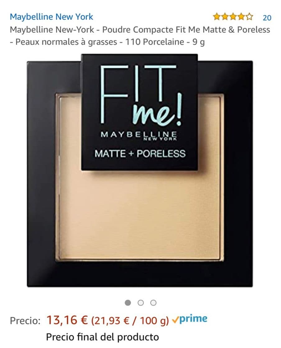 Fashion Polvos fit me matte maybelline 