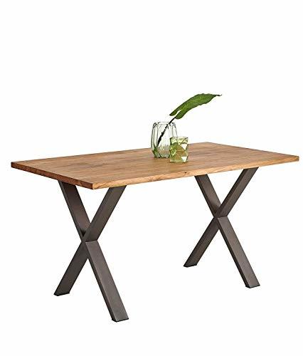 Elemento de la categoría hogar HOGAR24 ES Mesa Salón Comedor Moderna Madera Maciza Natural Patas Forma X