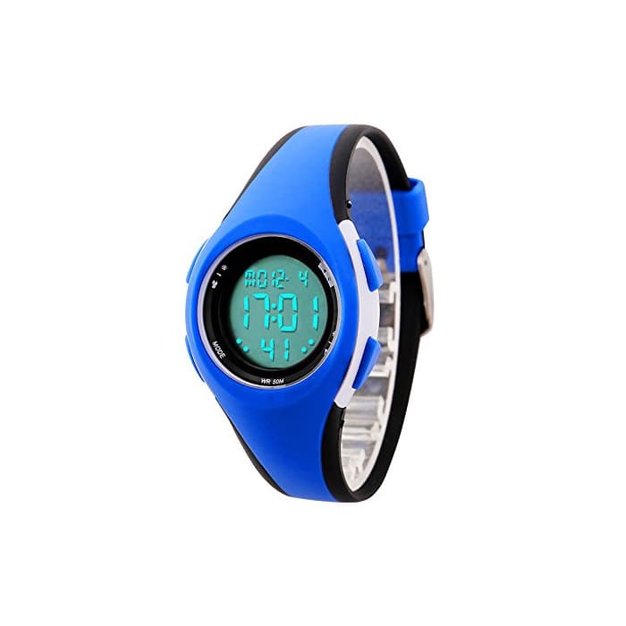 Fashion etows Impermeable Luces relojes Flash 50 m cronógrafo Digital niños niñas reloj