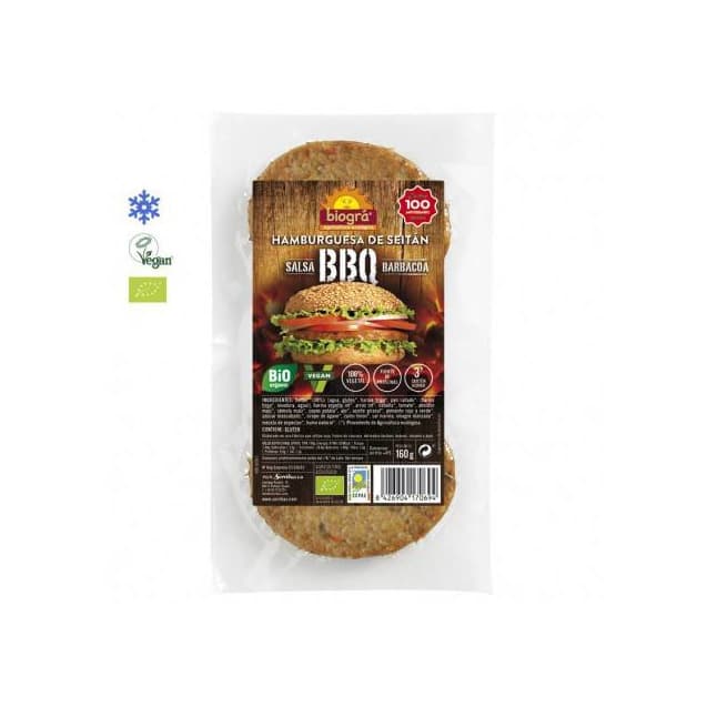 Producto HAMBURGUESAS DE SEITÁN BARBACOA BIOGRÁ

