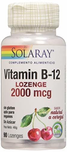 Belleza Solaray – Vitamina B12 sublingual 2000 mcg con sabor cereza