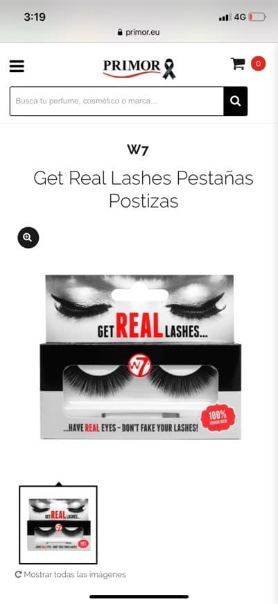 Product Get Real Lashes Pestañas Postizas W7 