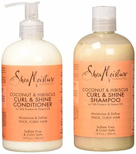 Belleza Shea Moisture Coconut & Hibiscus Curl & Shine Shampoo and Conditioner Set