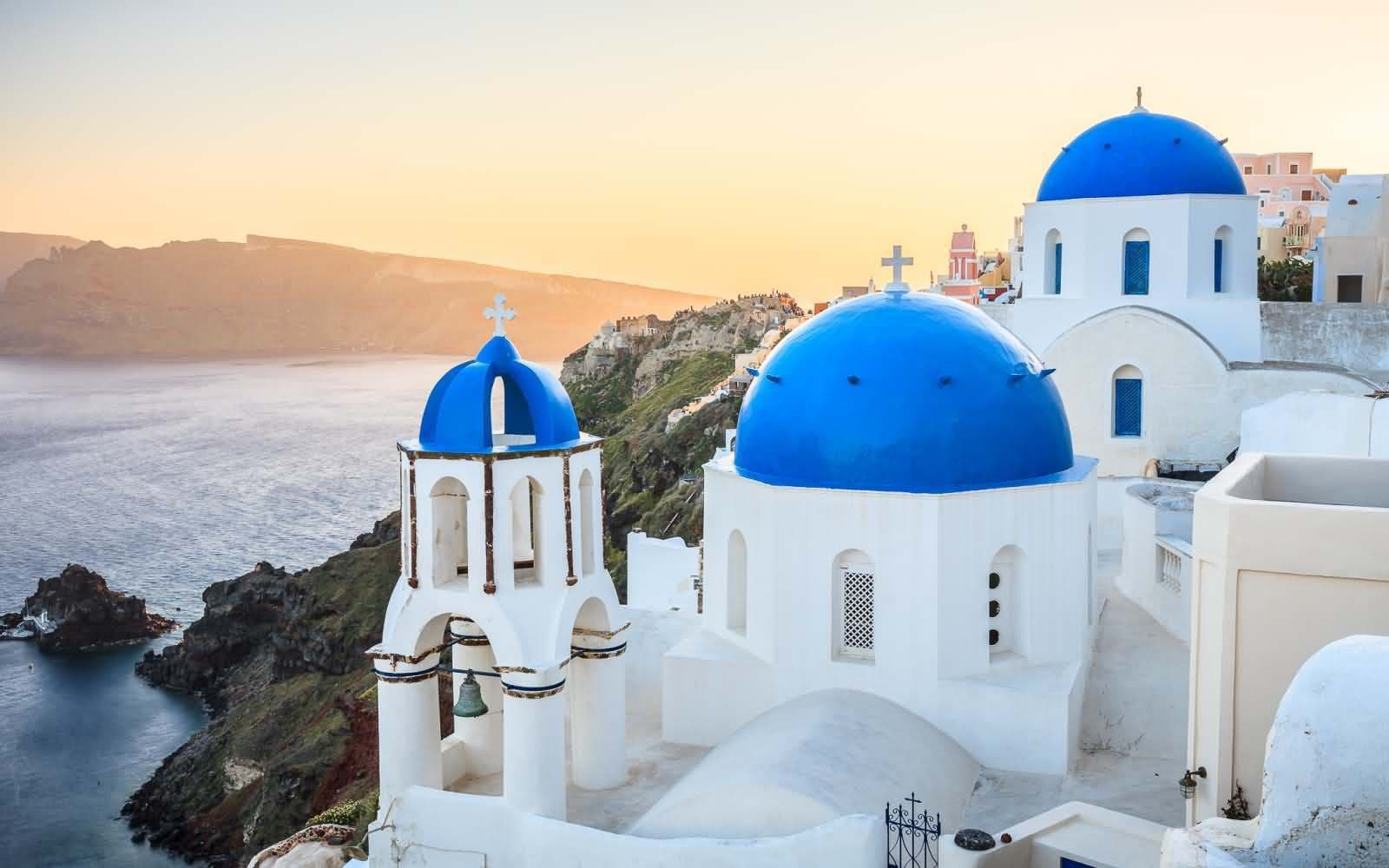 Place Blue Dome Church Santorini