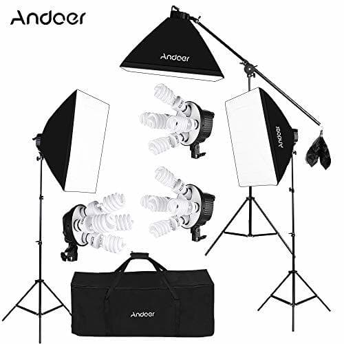 Electronic Andoer Softbox Kit de Iluminación para Photo Studio Video,