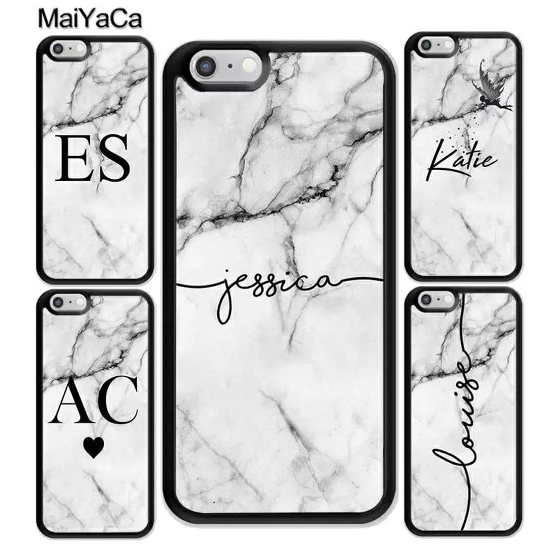 Fashion Fundas efecto mármol con nombre personalizado para Iphone