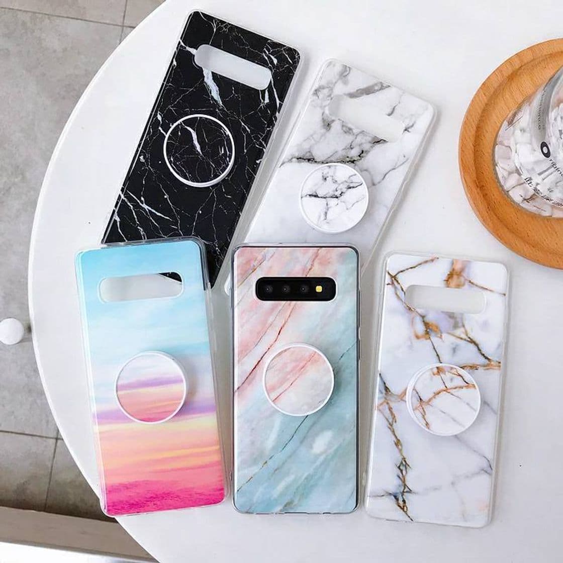 Fashion Fundas efecto mármol con soporte para Samsung