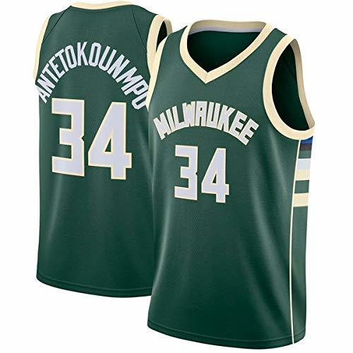 Producto WOLFIRE SC Camiseta de Baloncesto para Hombre, NBA, Milwaukee Bucks #34 Giannis