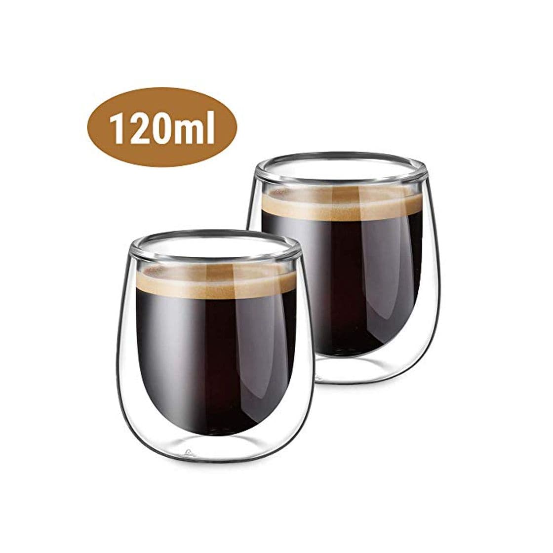 Product Glastal 2 Piezas Tazas de Cristal Café Espresso Transparente Taza de café