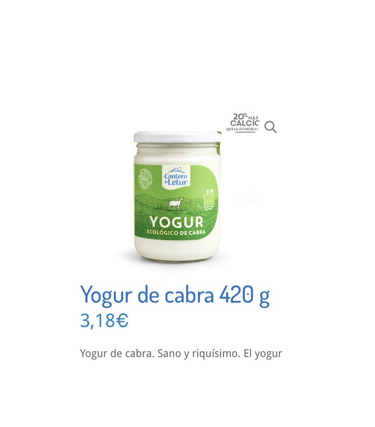 Product Yogur ecológico de Cabra 