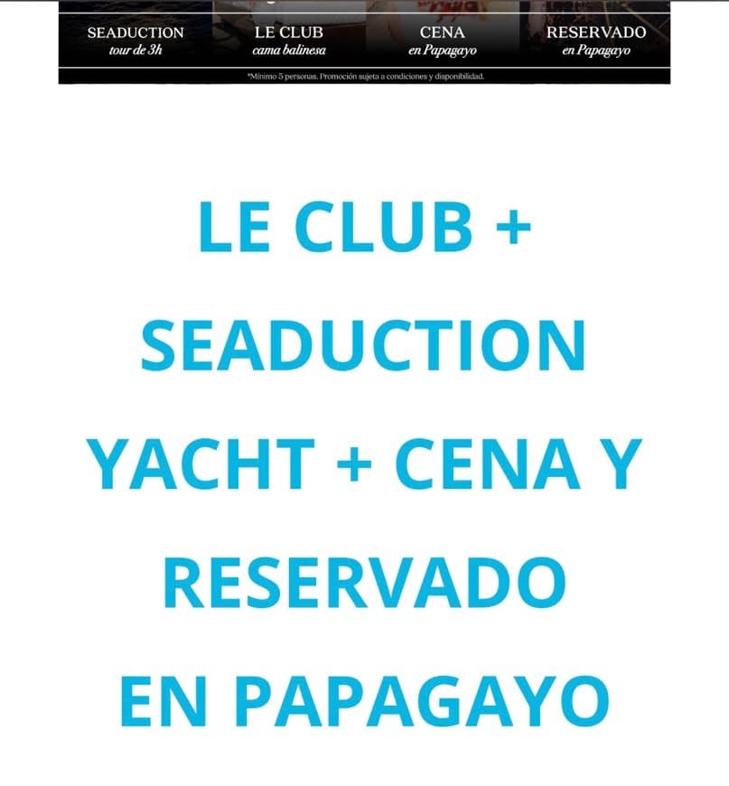 Moda PROMO 155€/PAX - Le Club – Tenerife Beach Club