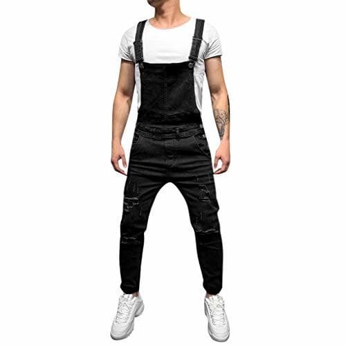 Moda STRIR-Ropa Peto Corte Ajuste Holgado Pantalón Chandal Hombre Mono Vaquero Mezclilla Jumpsuit