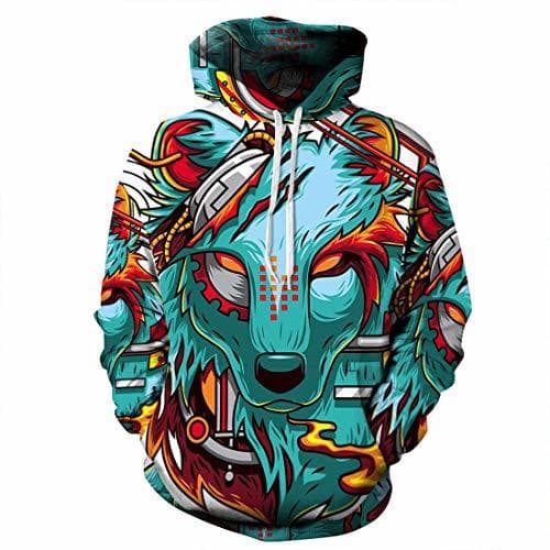 Moda Sudadera con Capucha Hombre 3D Impresión Pullover Sudaderas De Tendencia Hoodie Sweatshirt