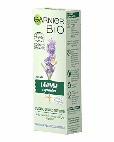 Beauty Garnier BIO Crema Ojos Anti Edad Aceite Esencial Lavanda Ecológico y Vitamina