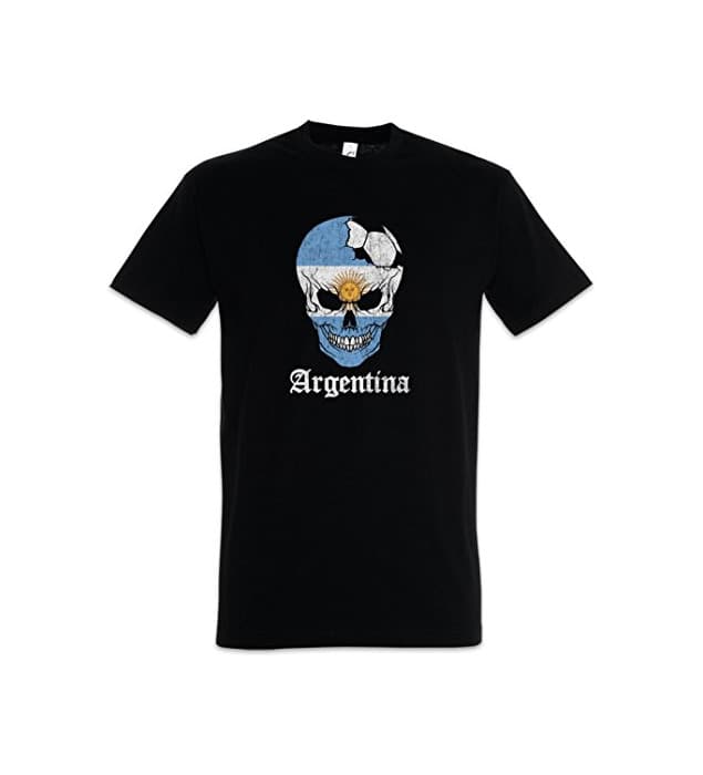 Product Urban Backwoods Argentina Football Skull I Camiseta De Hombre T-Shirt Negro Talla