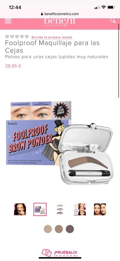 Producto foolproof eyebrow building powder