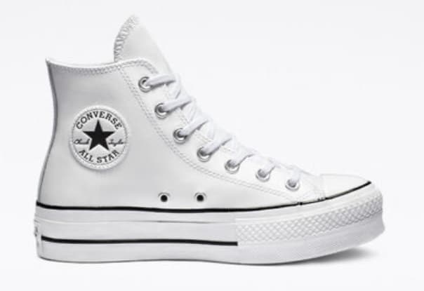 Moda Converse Chuck Taylor CTAS Lift Clean Hi, Zapatillas Altas para Mujer, Blanco