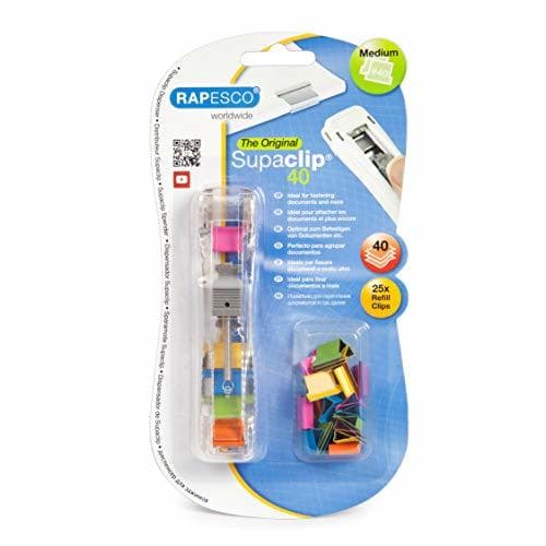 Lugar Rapesco supaclip - Dispensador de supaclips con 25 clips multicolores