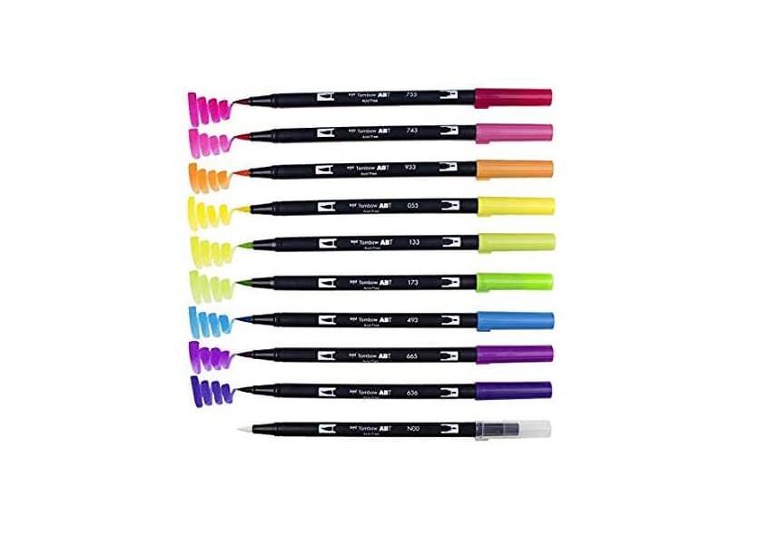 Electronic Tombow ABT-12P-2 Fiber Pen Dual Brush Pen con dos puntas Juego de