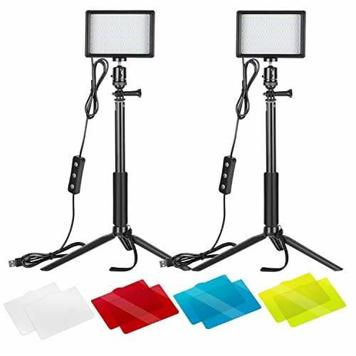 Electronic Neewer 2-Pack Luz LED Video 5600K Regulable con Soporte Trípode Ajustable/Filtros de