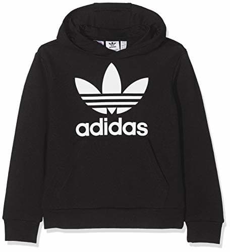 Fitness adidas Trefoil Sweatshirt Hoodie Sudadera, Unisex Infantil, Negro