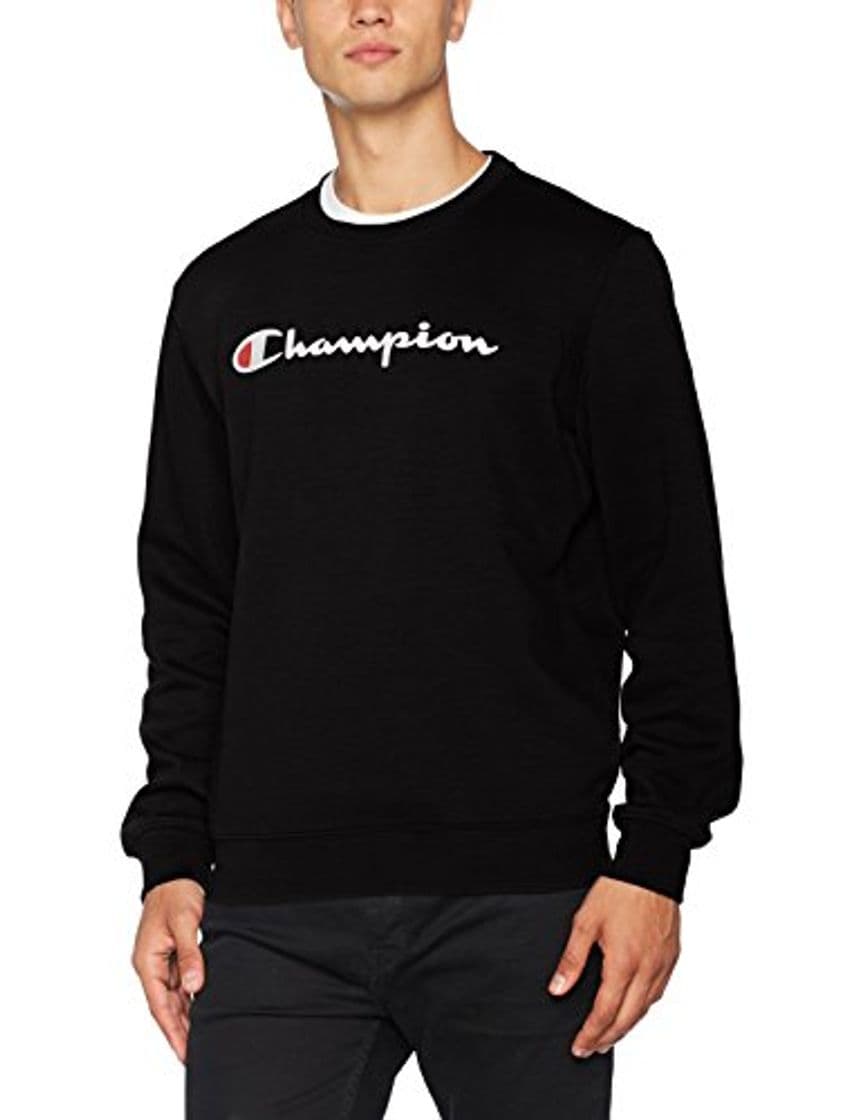 Moda Champion Crewneck Sweatshirt-Institutionals Sudadera, Negro