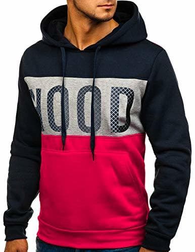 Moda GHYUGR Sudadera con Capucha Hombre Contraste con Bolsillo Otoño Invierno Estampado Deporte