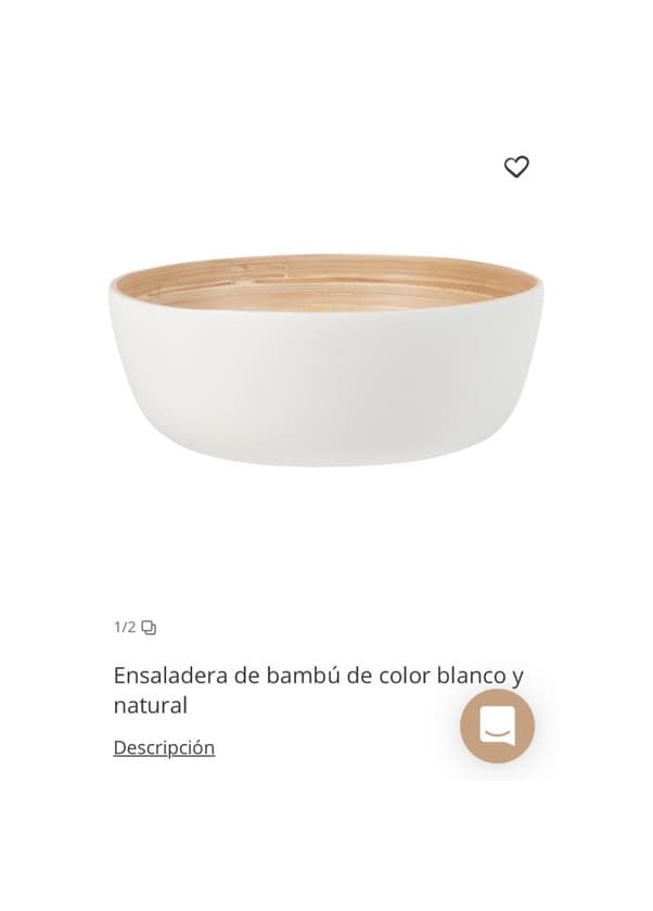 Product Ensaladera de bambú de color blanco y natural