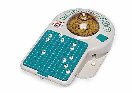 Producto Chicos- Bingo Lotería electrónica con 24 cartones y 90 Bolas imborrables, 22.5