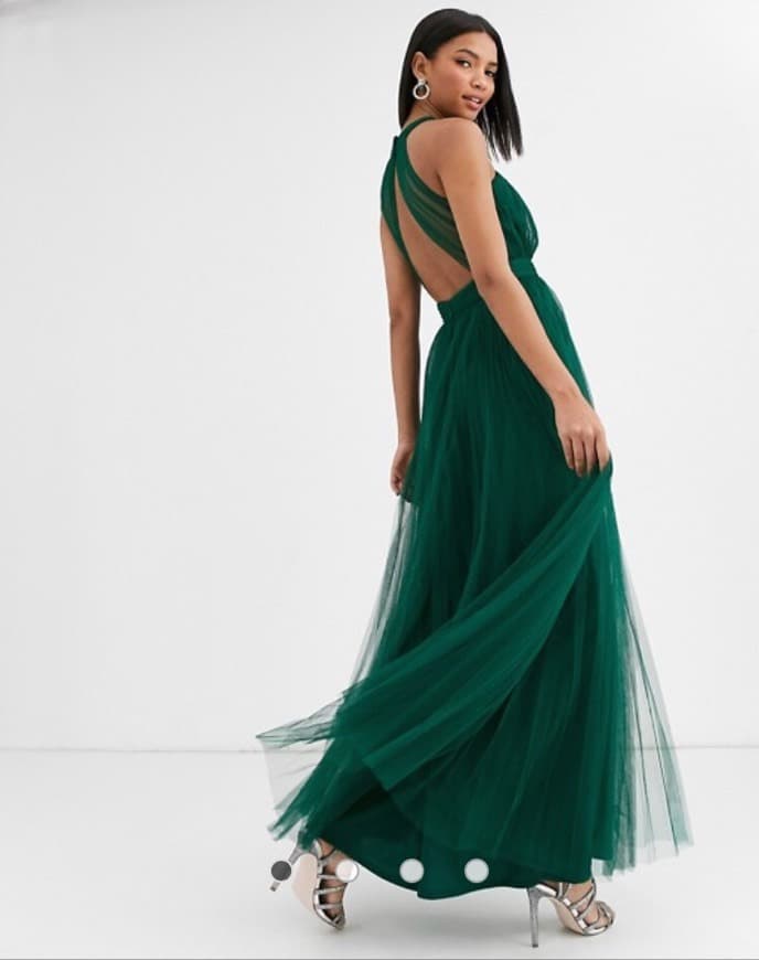 Product Long Green backless dress 