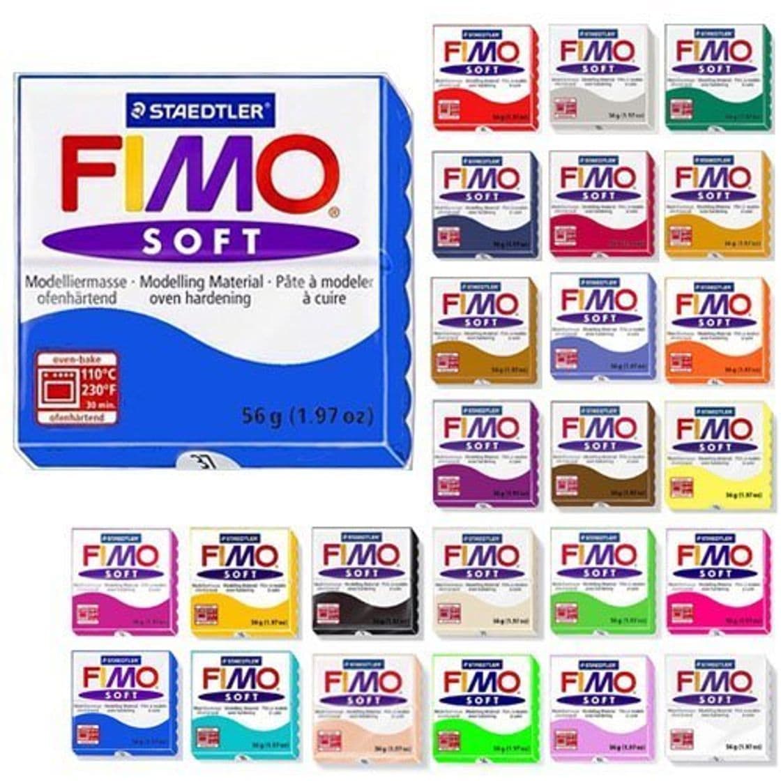 Place Fimo Soft Starter Pack 12 x 56g Multicolour Blocks by Steadtler