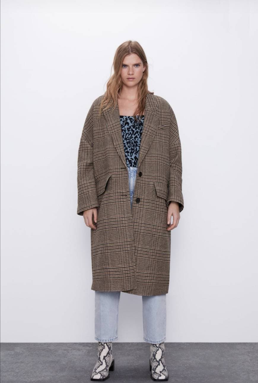 Product Oversized Checked Coat 