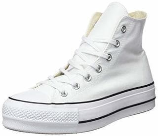 Fashion Converse Chuck Taylor CTAS Lift Hi, Zapatillas para Niñas, Blanco