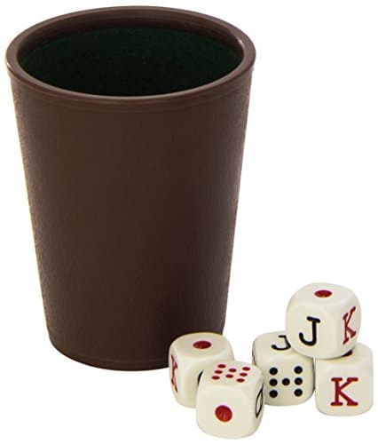 Producto Cayro - Cubilete Forrado y 5 Dados de Poker