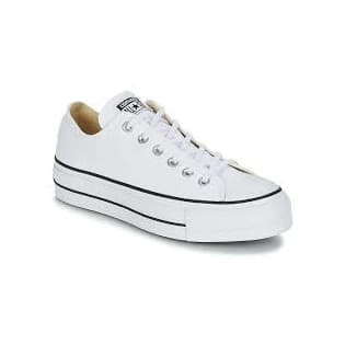 Moda Converse Chuck Taylor CTAS Lift Ox Canvas, Zapatillas para Mujer, Blanco